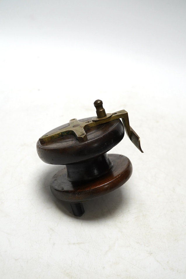 Four fishing reels, including a Bakelite Alcock Aerialite, an Elo, a Seprage C.A.P and a wooden reel, largest 10.5cm diameter. Condition - used, fair